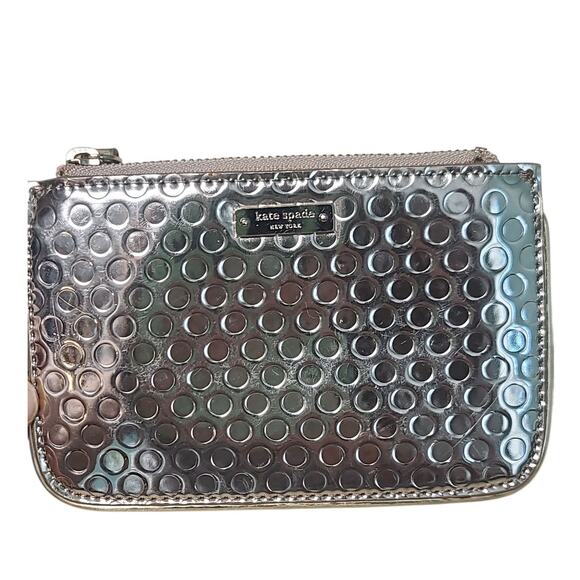 Kate Spade Metallic Gold Dot Coin Purse 5 x 3 with Key Ring - Picture 1 of 4